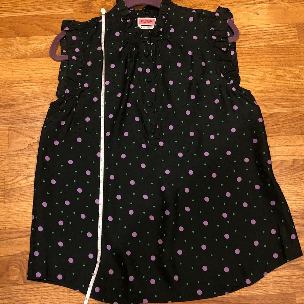 NWOT kate spade Hunter green Sleeveless Polka Dot Top. - Picture 8 of 10